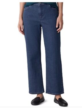 Eileen Fisher Organic Cotton Straight Ankle Jeans in Indigo
